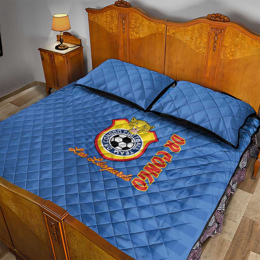 DR Congo Football Quilt Bed Set Allez Les Léopards LT15