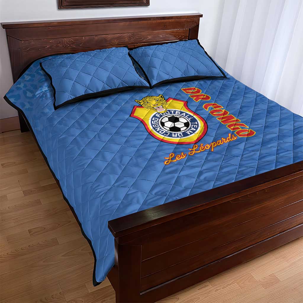 DR Congo Football Quilt Bed Set Allez Les Léopards LT15