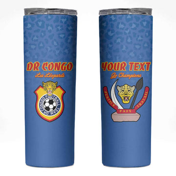 Custom DR Congo Football Skinny Tumbler Allez Les Léopards LT15