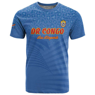 Custom DR Congo Football T shirt Allez Les Léopards LT15