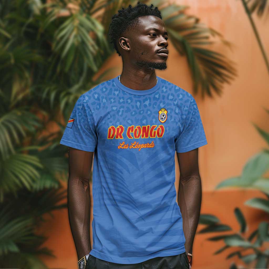 Custom DR Congo Football T shirt Allez Les Léopards LT15