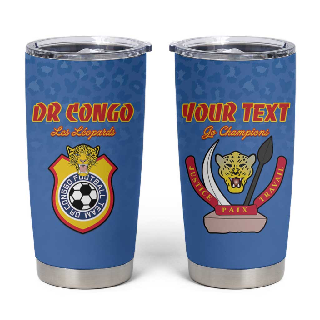 Custom DR Congo Football Tumbler Cup Allez Les Léopards LT15
