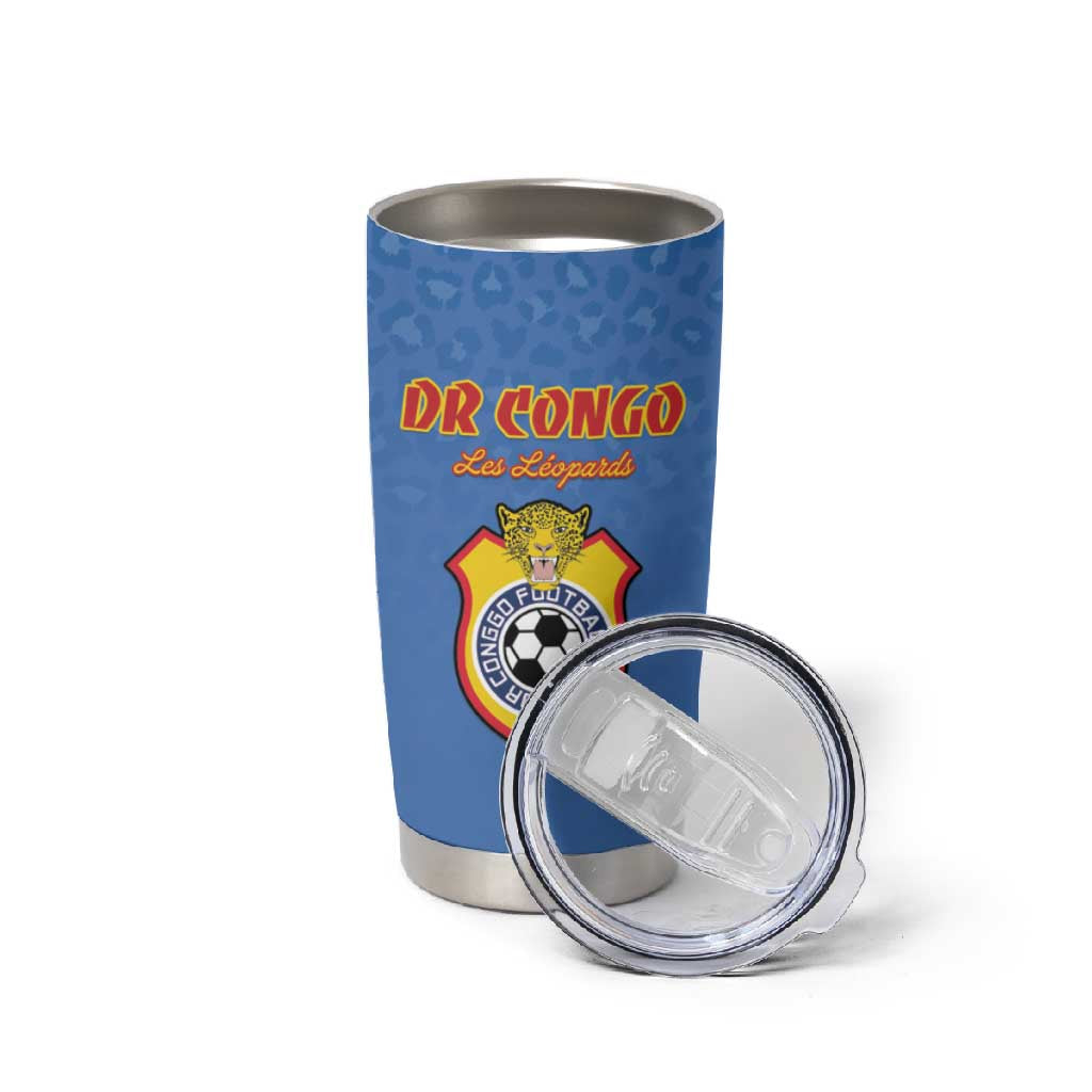 Custom DR Congo Football Tumbler Cup Allez Les Léopards LT15