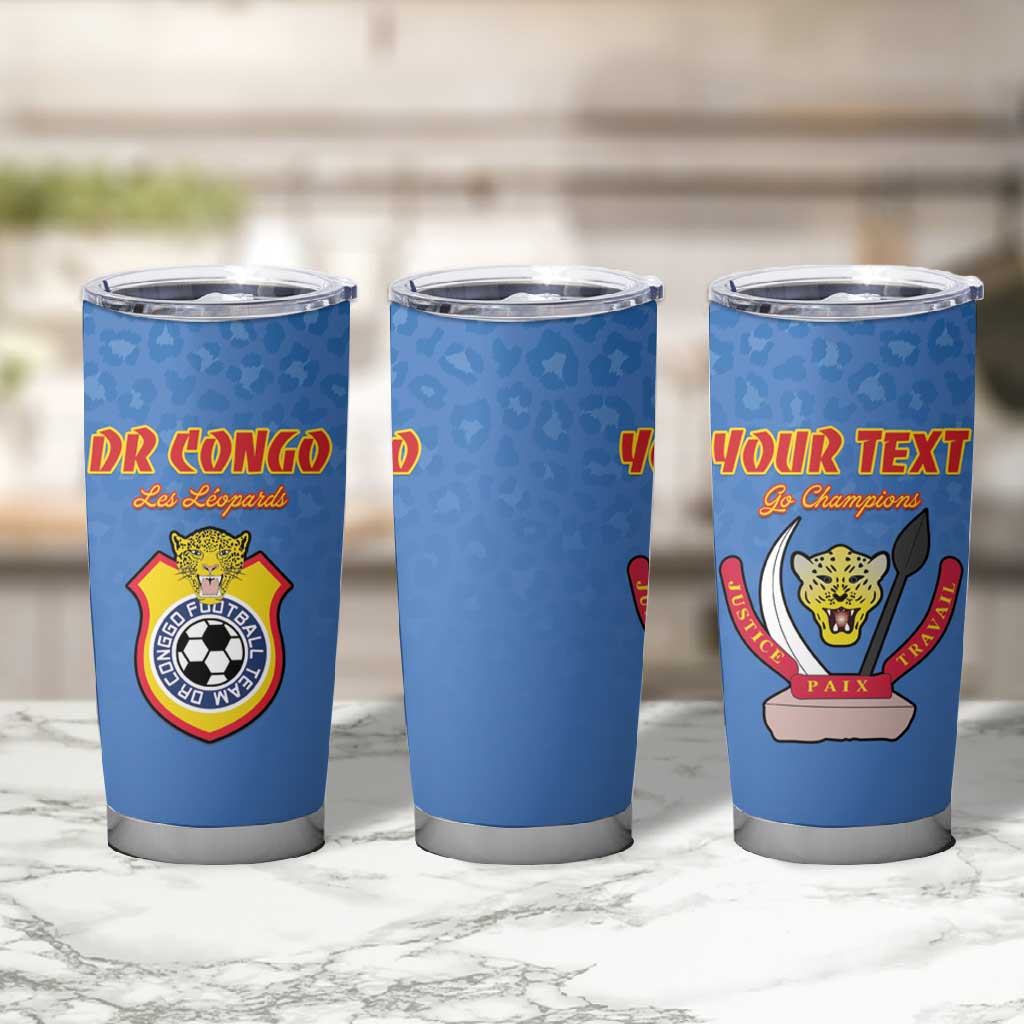 Custom DR Congo Football Tumbler Cup Allez Les Léopards LT15