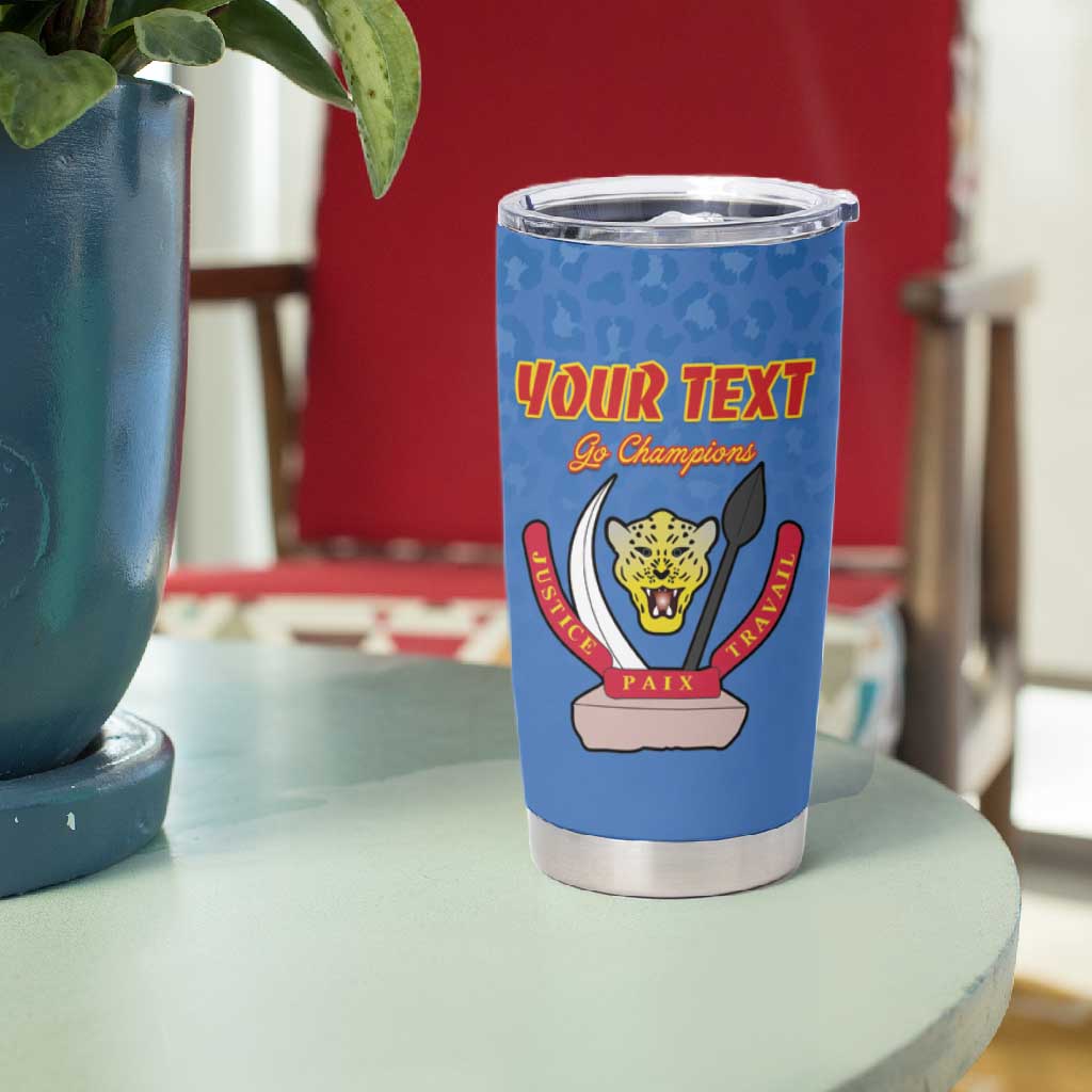 Custom DR Congo Football Tumbler Cup Allez Les Léopards LT15