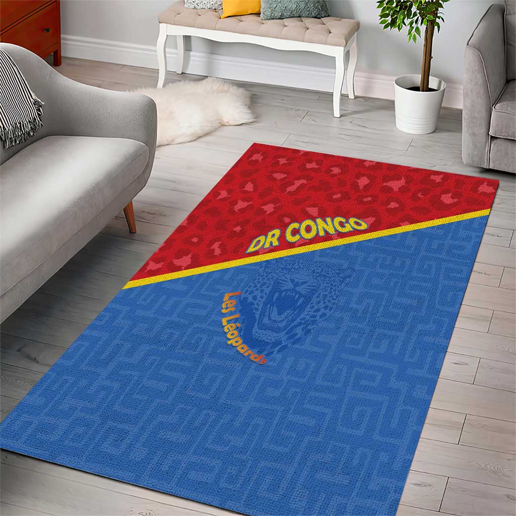 DR Congo Football Area Rug Go Champions LT15