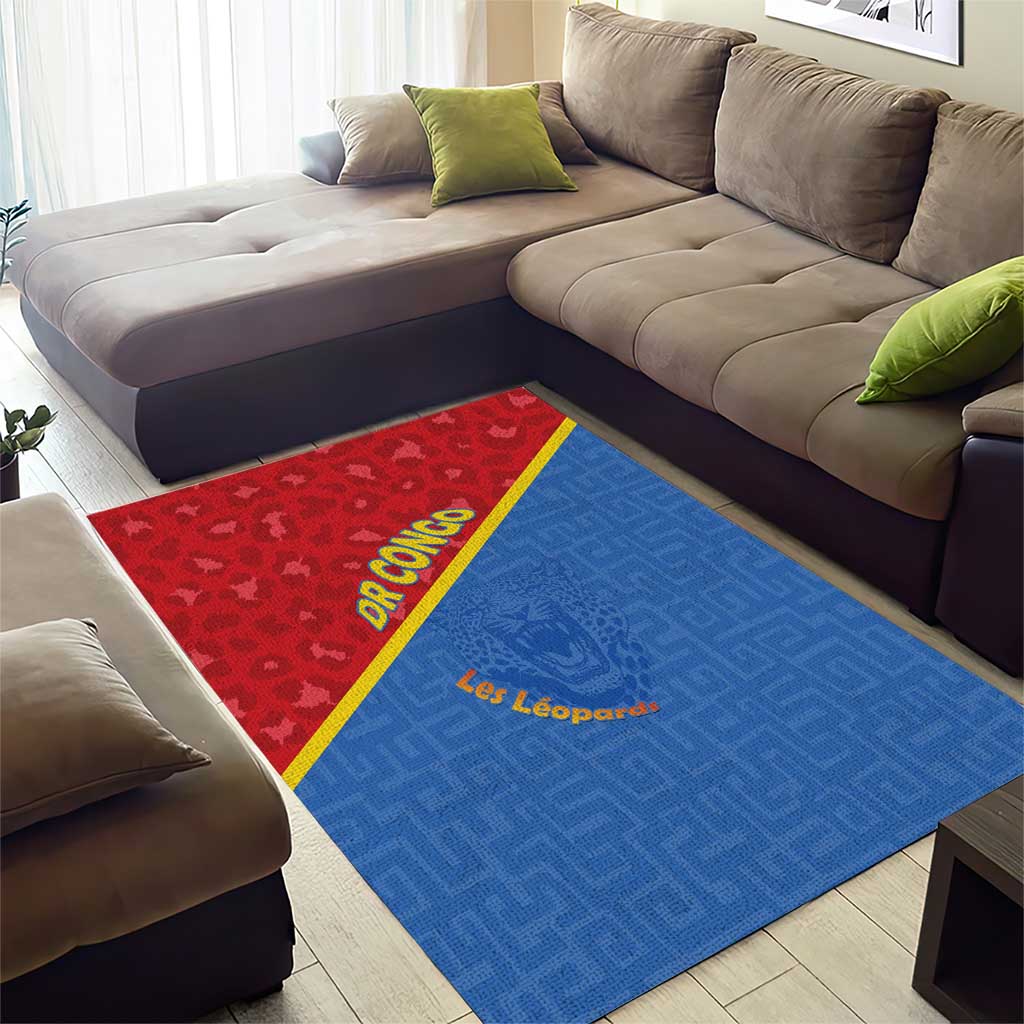 DR Congo Football Area Rug Go Champions LT15