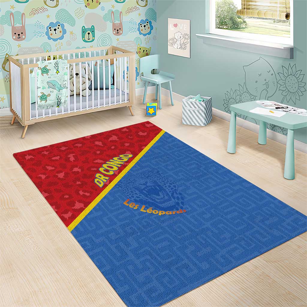DR Congo Football Area Rug Go Champions LT15