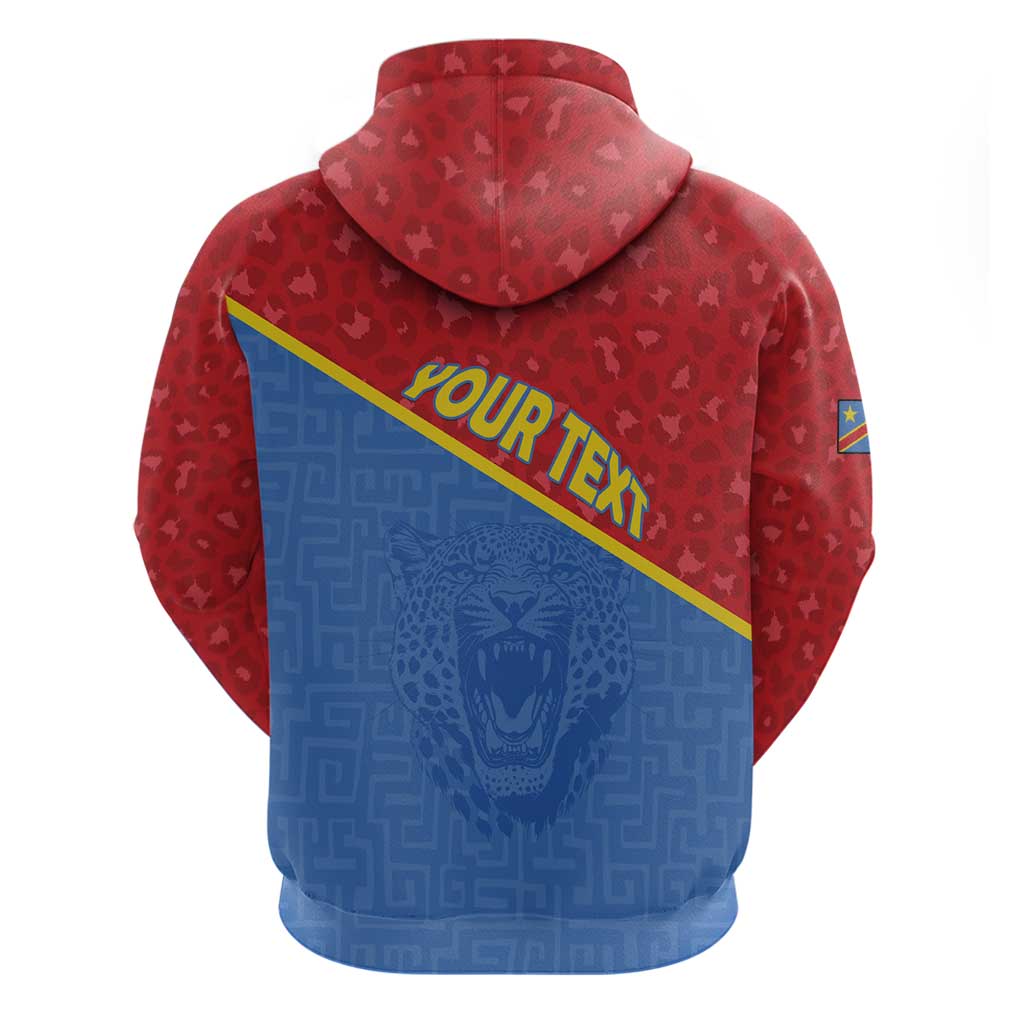 Custom DR Congo Football Hoodie Allez Les Léopards LT15