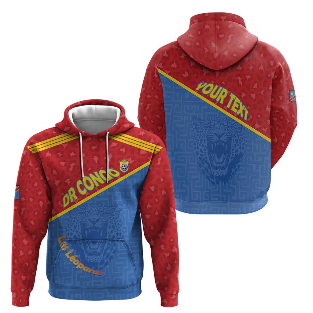 Custom DR Congo Football Hoodie Allez Les Léopards LT15