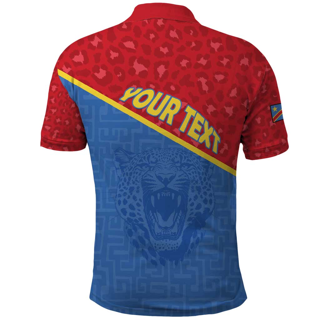 Custom DR Congo Football Polo Shirt Allez Les Léopards LT15