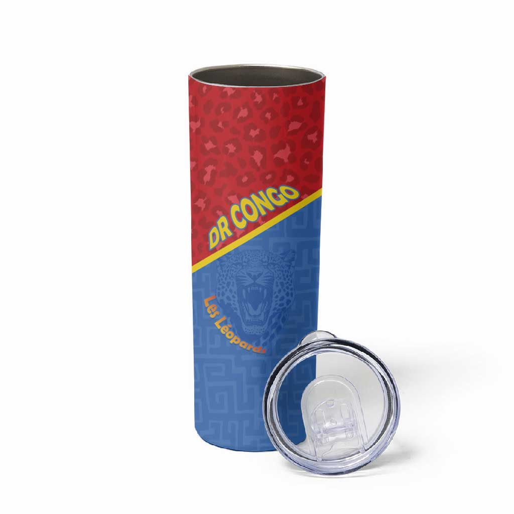 Custom DR Congo Football Skinny Tumbler Go Champions LT15