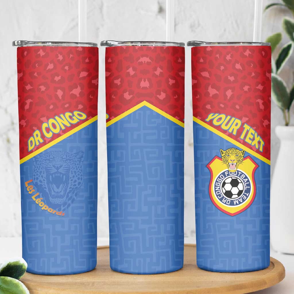 Custom DR Congo Football Skinny Tumbler Go Champions LT15