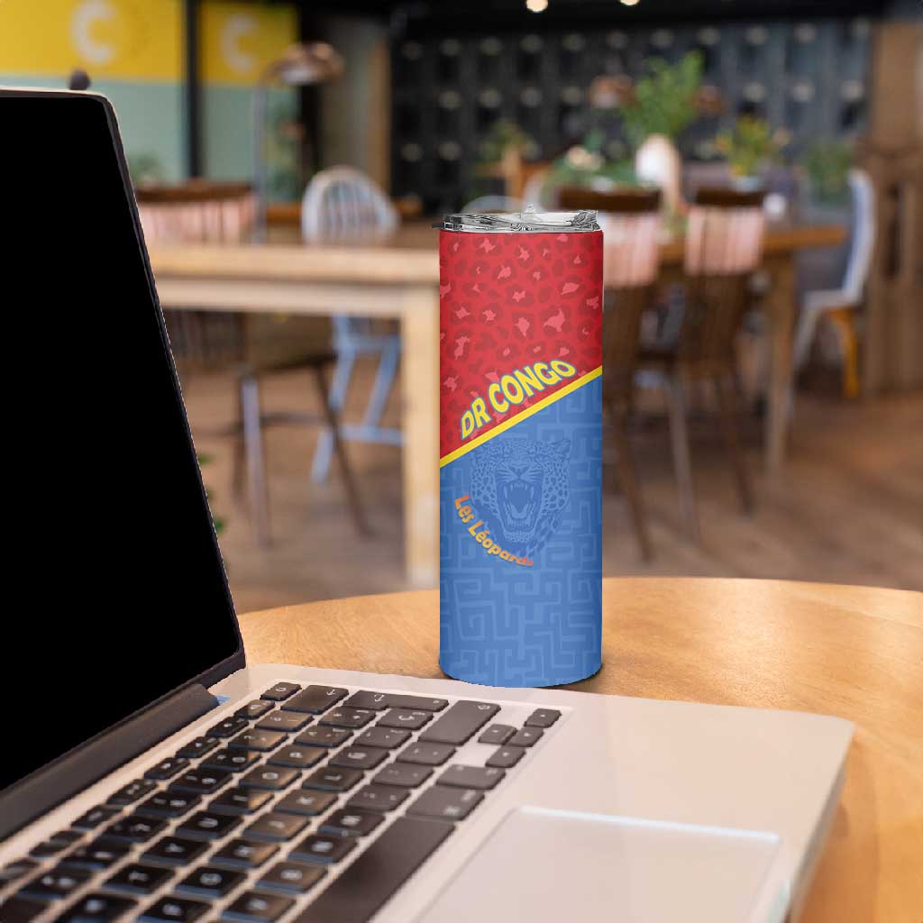 Custom DR Congo Football Skinny Tumbler Go Champions LT15