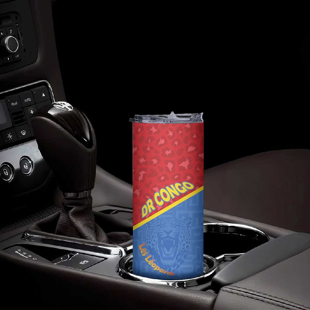 Custom DR Congo Football Skinny Tumbler Go Champions LT15