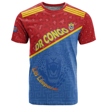 Custom DR Congo Football T shirt Go Champions LT15