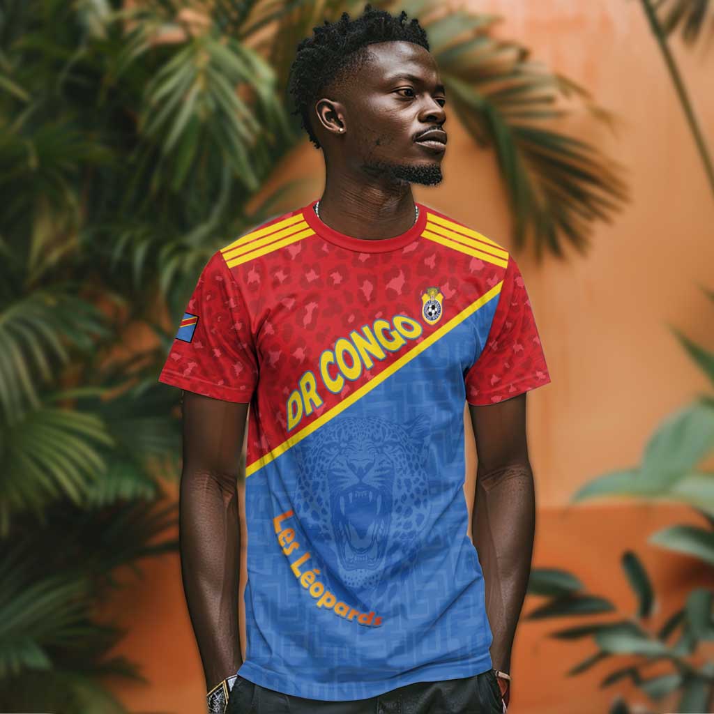 Custom DR Congo Football T shirt Go Champions LT15
