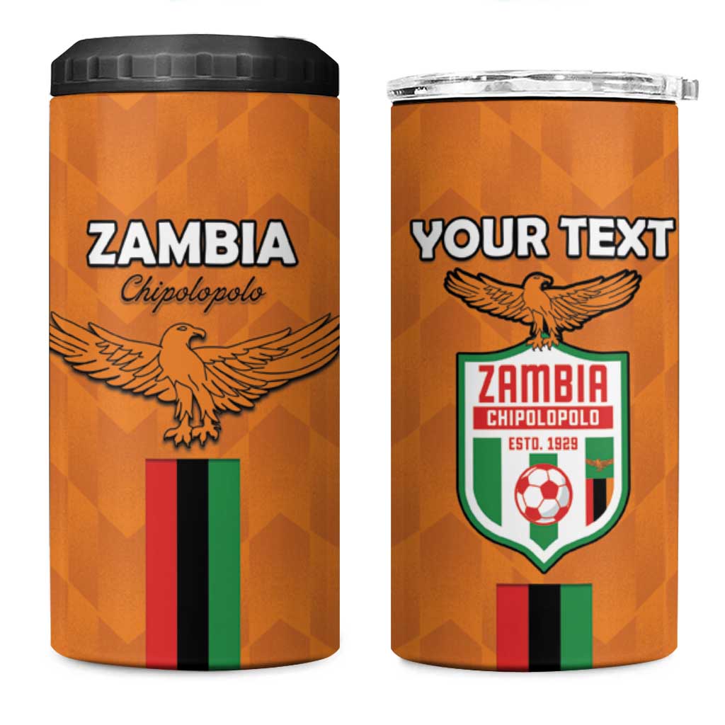 Custom Zambia Football 4 in 1 Can Cooler Tumbler Come On Chipolopolo LT15