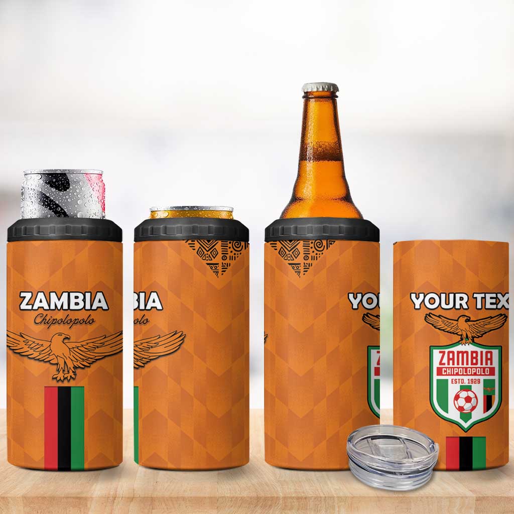 Custom Zambia Football 4 in 1 Can Cooler Tumbler Come On Chipolopolo LT15