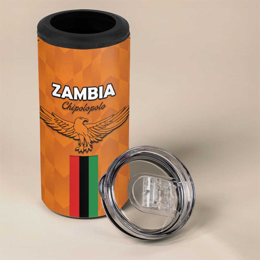 Custom Zambia Football 4 in 1 Can Cooler Tumbler Come On Chipolopolo LT15
