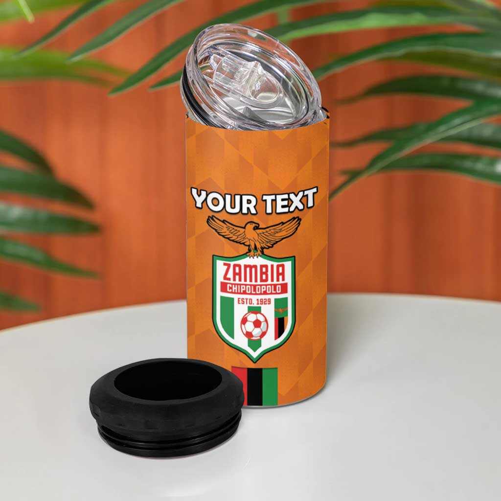 Custom Zambia Football 4 in 1 Can Cooler Tumbler Come On Chipolopolo LT15
