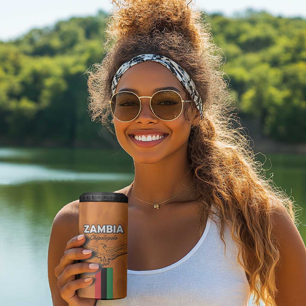 Custom Zambia Football 4 in 1 Can Cooler Tumbler Come On Chipolopolo LT15