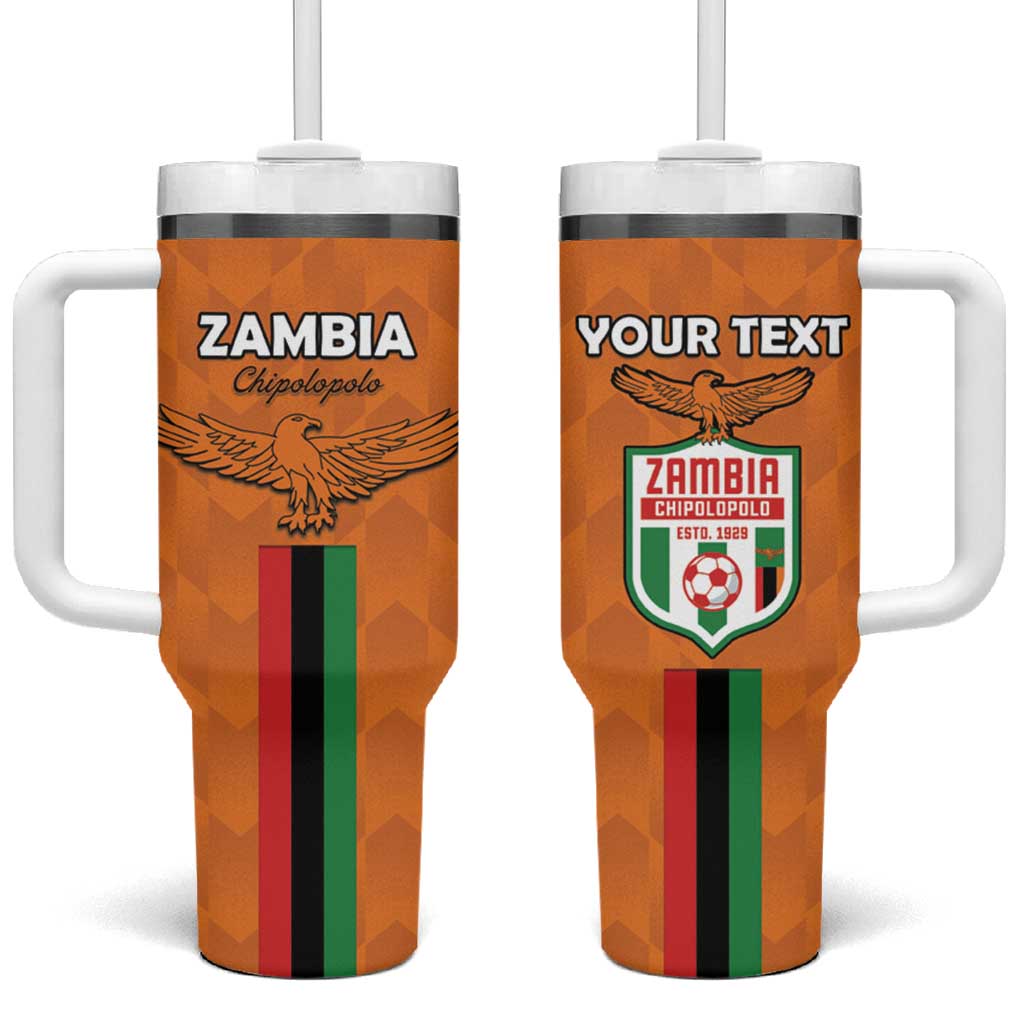Custom Zambia Football Tumbler With Handle Come On Chipolopolo LT15