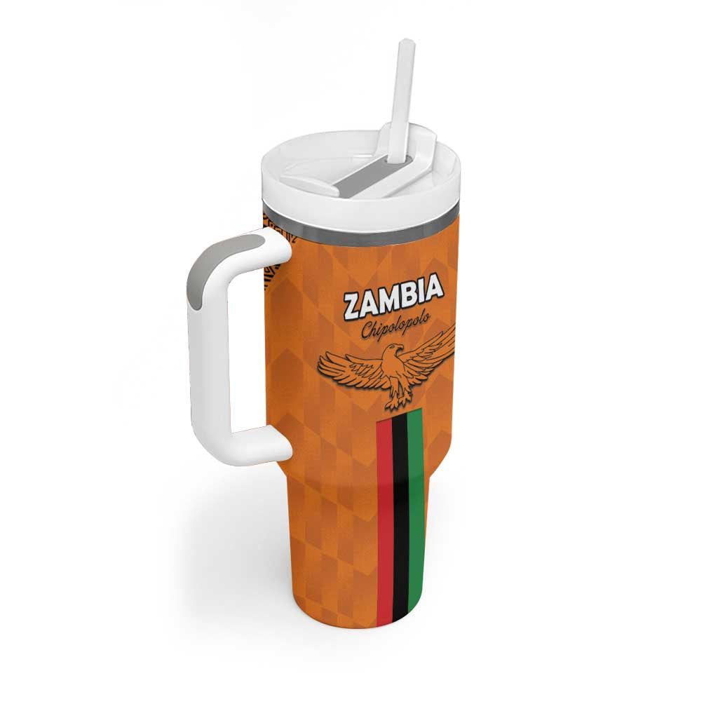 Custom Zambia Football Tumbler With Handle Come On Chipolopolo LT15