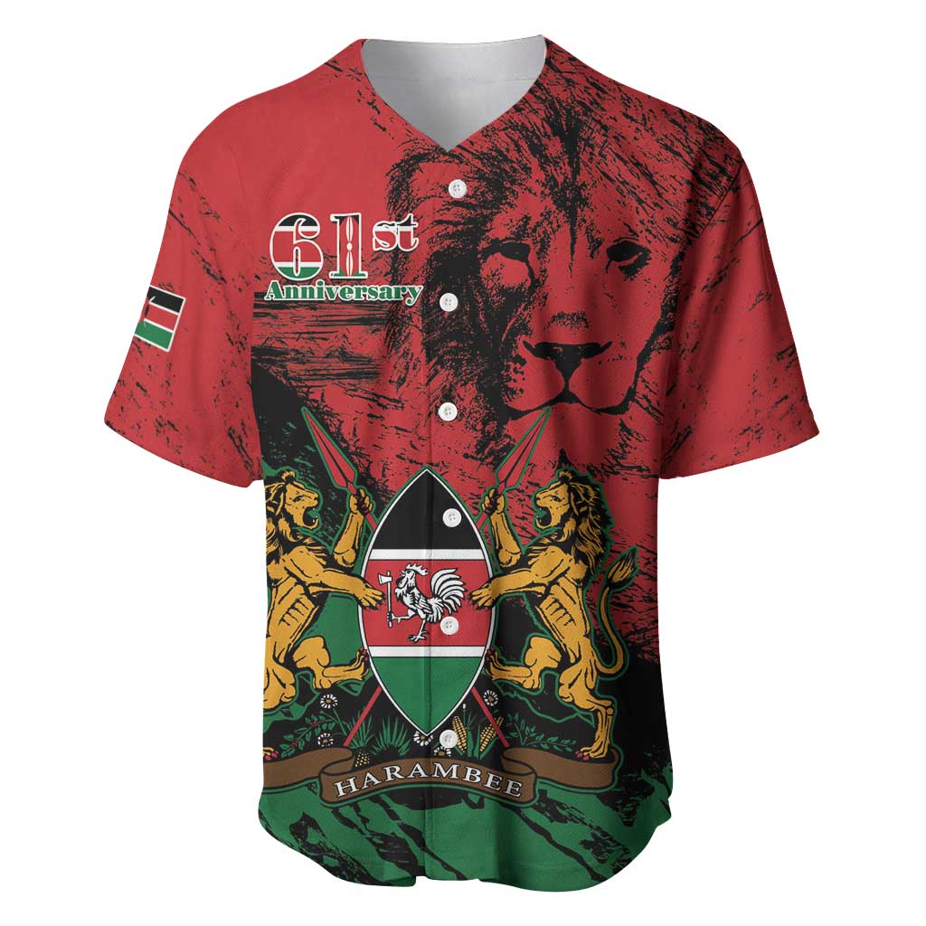 Jamhuri Ya Kenya Baseball Jersey African Lion - Coat Of Arms LT15
