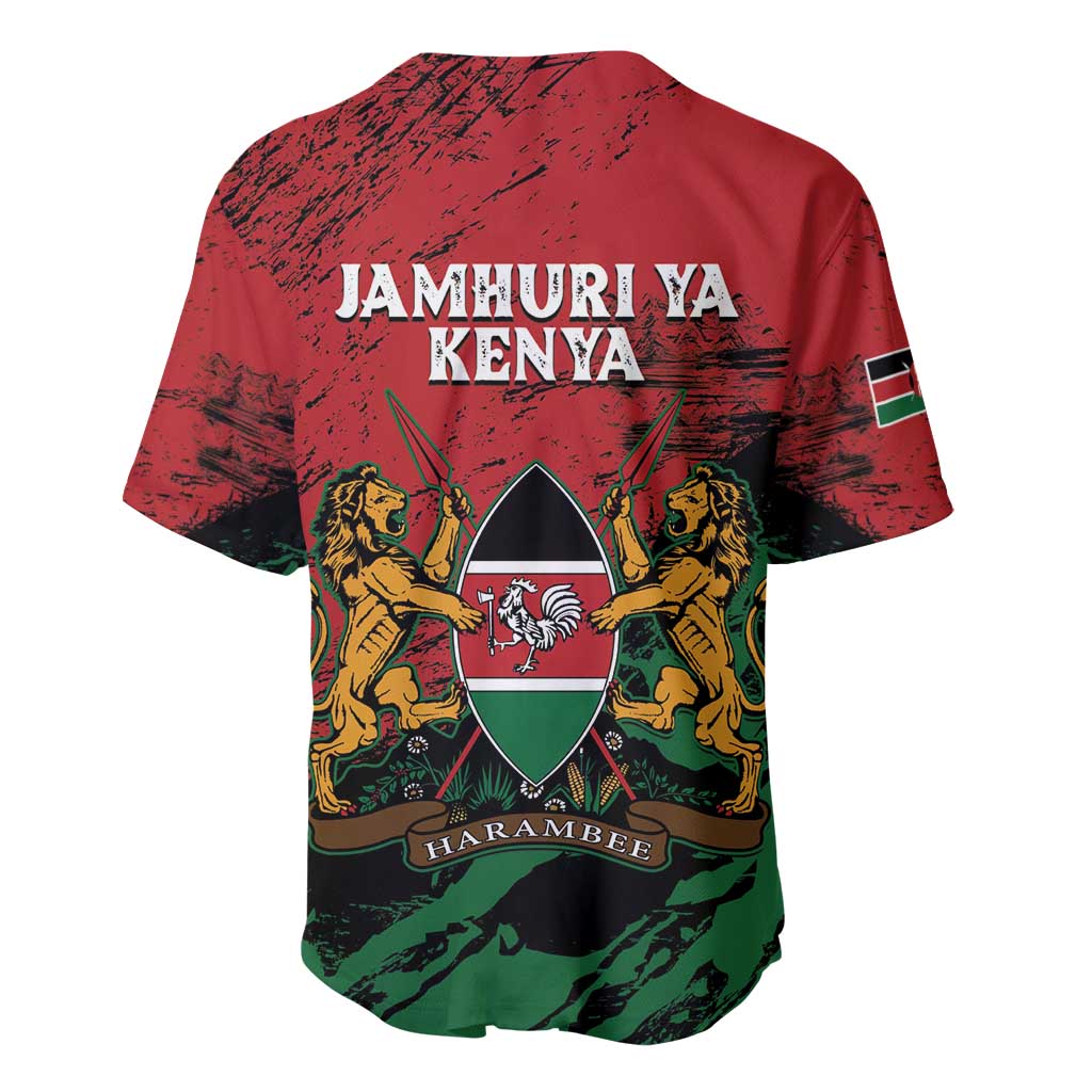 Jamhuri Ya Kenya Baseball Jersey African Lion - Coat Of Arms LT15
