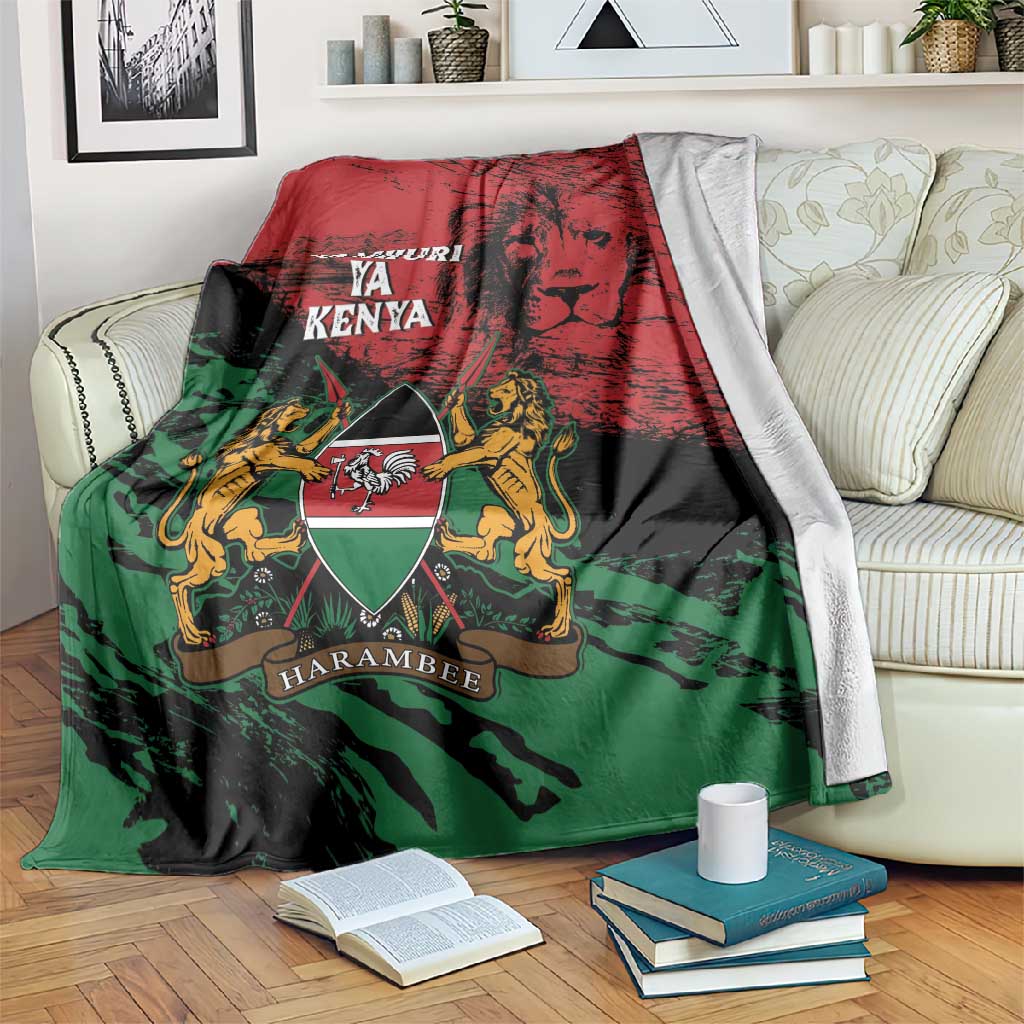 Jamhuri Ya Kenya Blanket African Lion - Coat Of Arms LT15