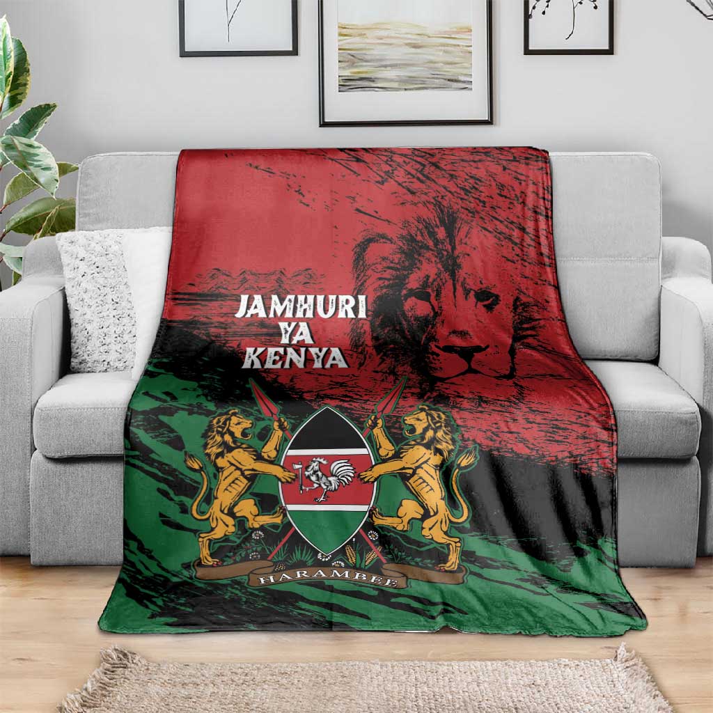 Jamhuri Ya Kenya Blanket African Lion - Coat Of Arms LT15