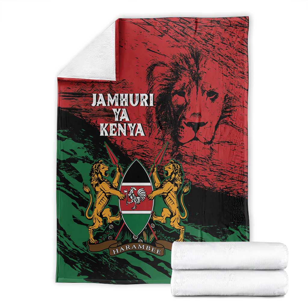 Jamhuri Ya Kenya Blanket African Lion - Coat Of Arms LT15