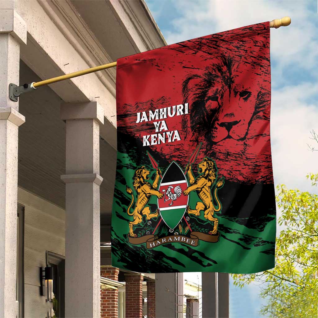 Jamhuri Ya Kenya Garden Flag African Lion - Coat Of Arms LT15