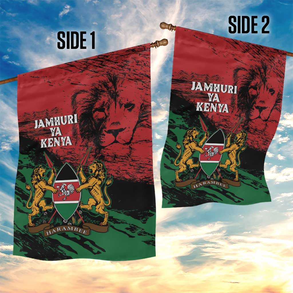 Jamhuri Ya Kenya Garden Flag African Lion - Coat Of Arms LT15
