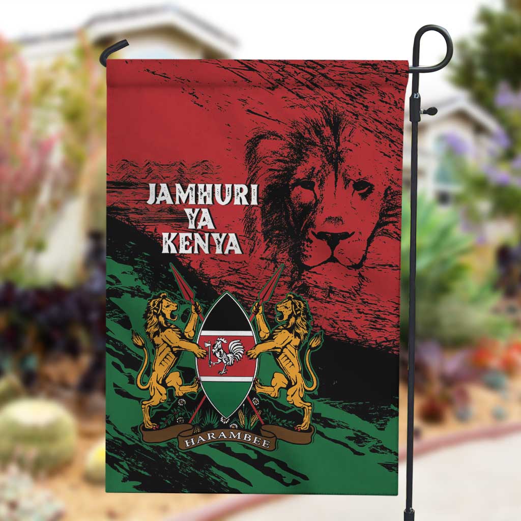 Jamhuri Ya Kenya Garden Flag African Lion - Coat Of Arms LT15