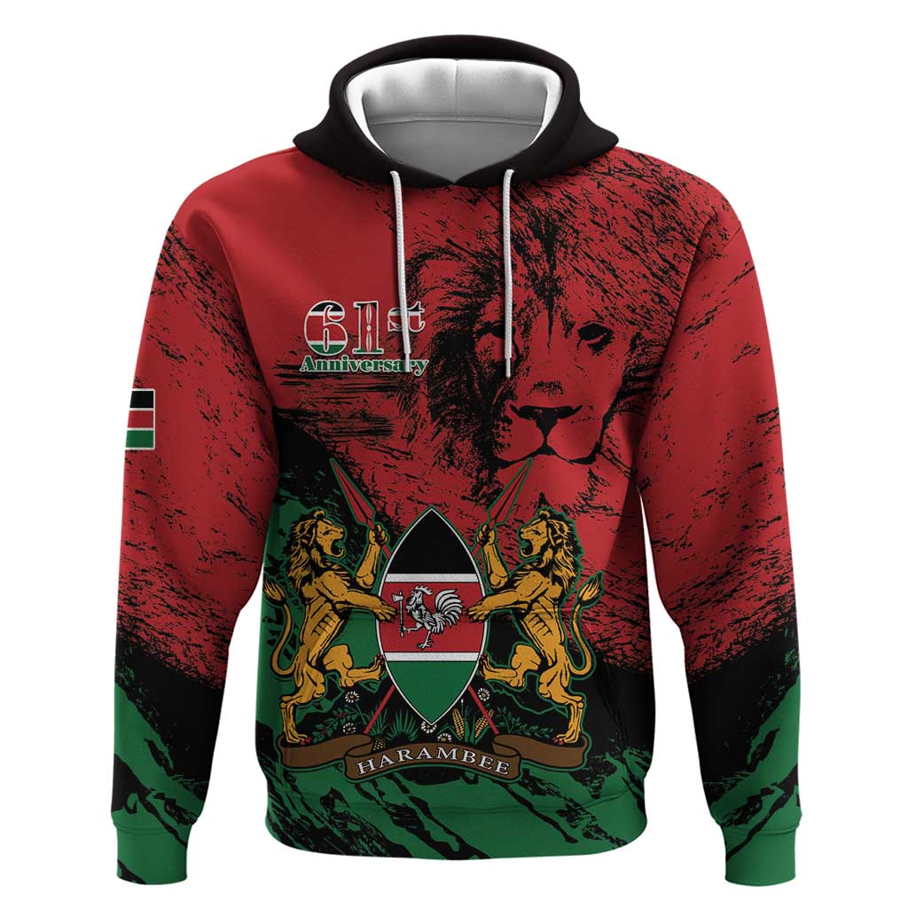 Kenya Independence Day Hoodie 61st Anniversary - Coat Of Arms LT15