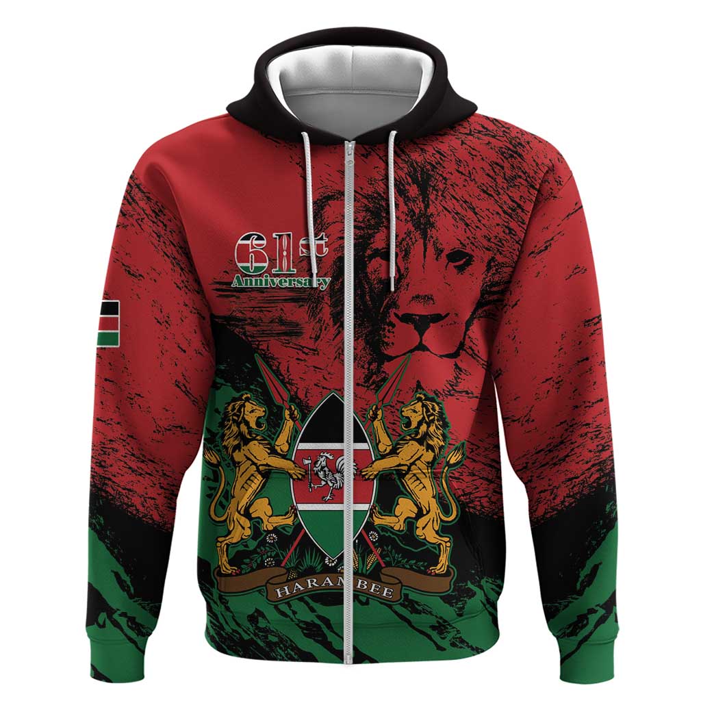 Kenya Independence Day Hoodie 61st Anniversary - Coat Of Arms LT15