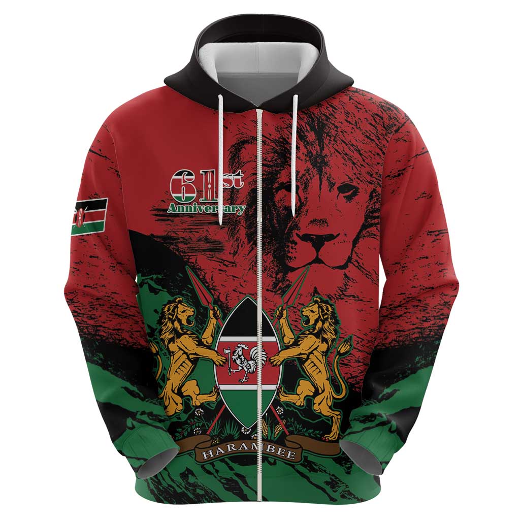 Kenya Independence Day Hoodie 61st Anniversary - Coat Of Arms LT15