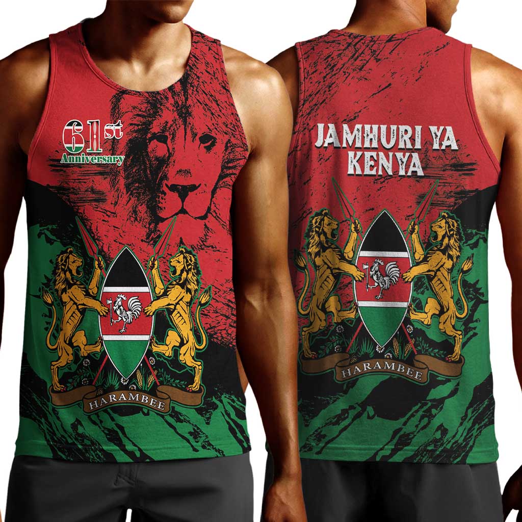 Jamhuri Ya Kenya Men Tank Top African Lion - Coat Of Arms LT15