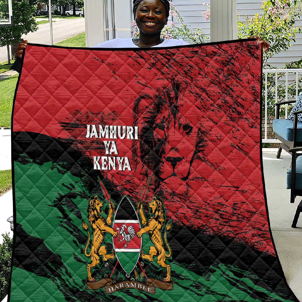 Jamhuri Ya Kenya Quilt African Lion - Coat Of Arms LT15