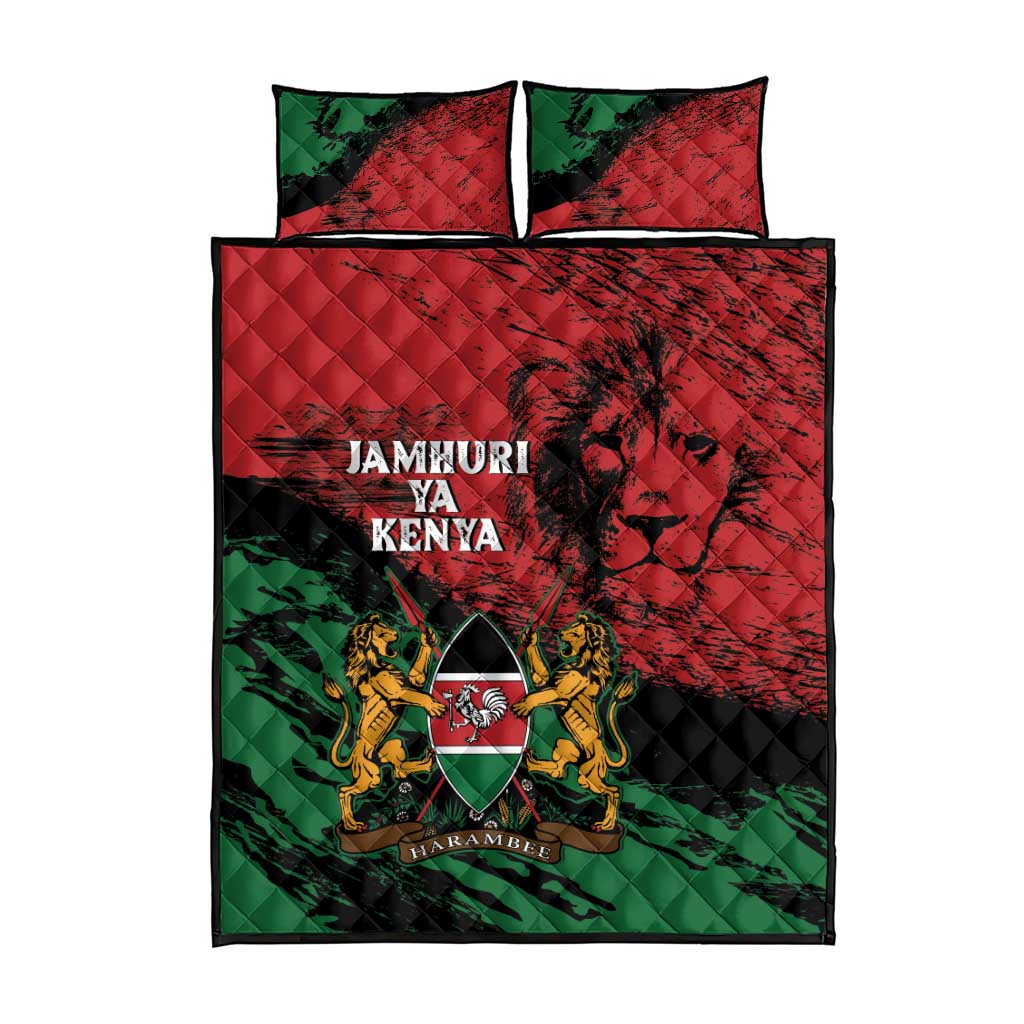 Jamhuri Ya Kenya Quilt Bed Set African Lion - Coat Of Arms LT15