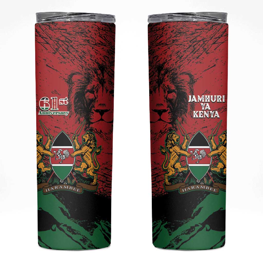 Jamhuri Ya Kenya Skinny Tumbler African Lion - Coat Of Arms LT15