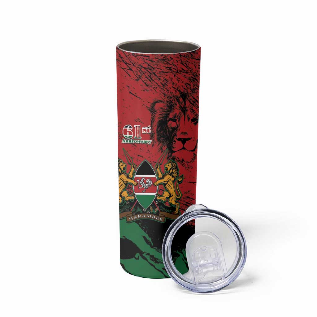 Jamhuri Ya Kenya Skinny Tumbler African Lion - Coat Of Arms LT15