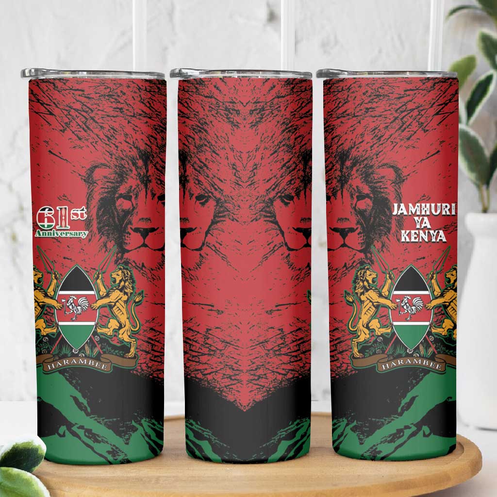 Jamhuri Ya Kenya Skinny Tumbler African Lion - Coat Of Arms LT15