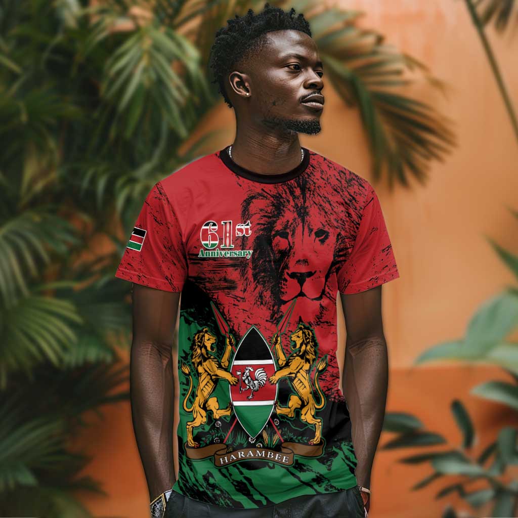 Jamhuri Ya Kenya T shirt African Lion - Coat Of Arms LT15