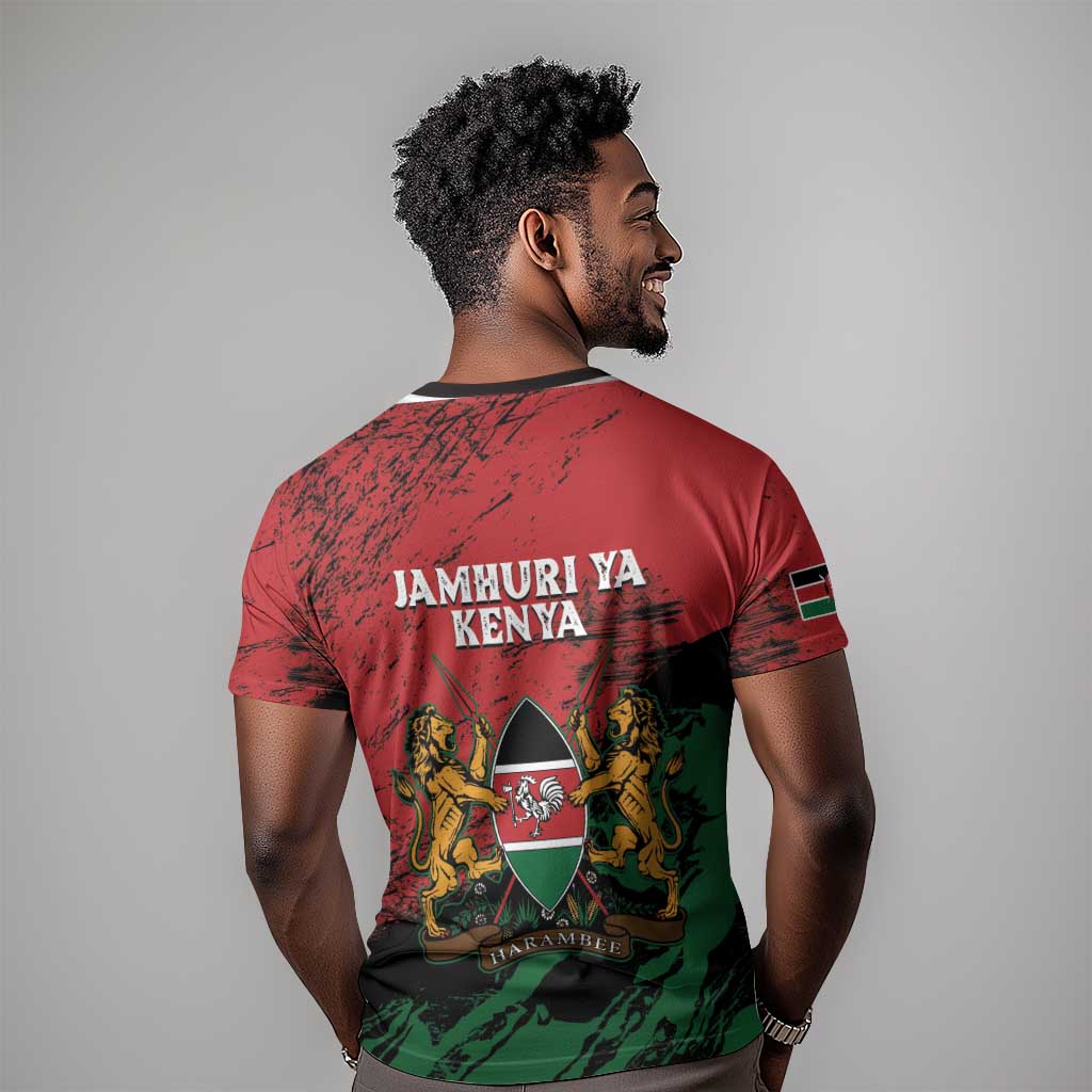 Jamhuri Ya Kenya T shirt African Lion - Coat Of Arms LT15