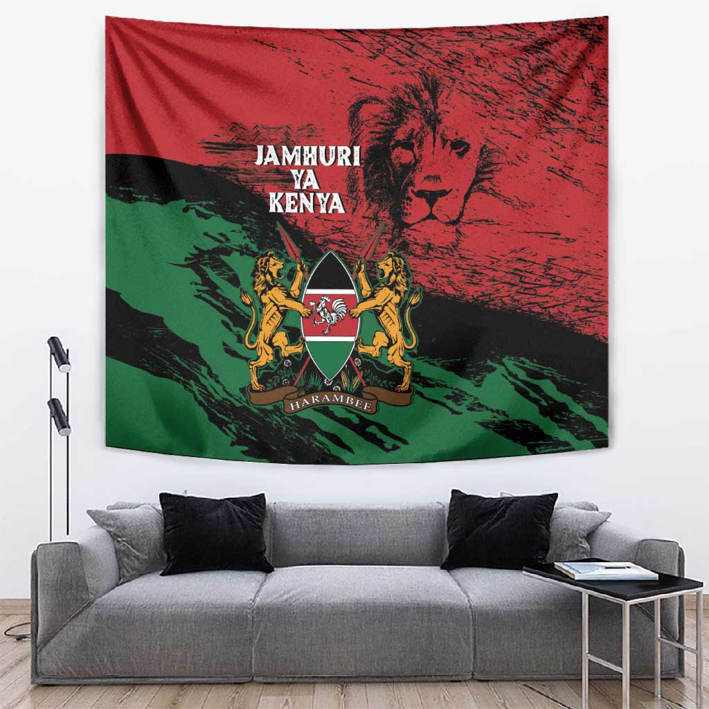 Jamhuri Ya Kenya Tapestry African Lion - Coat Of Arms LT15