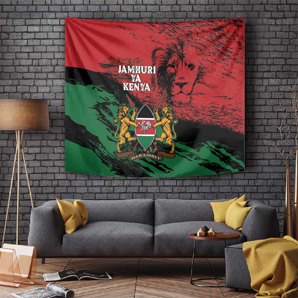 Jamhuri Ya Kenya Tapestry African Lion - Coat Of Arms LT15