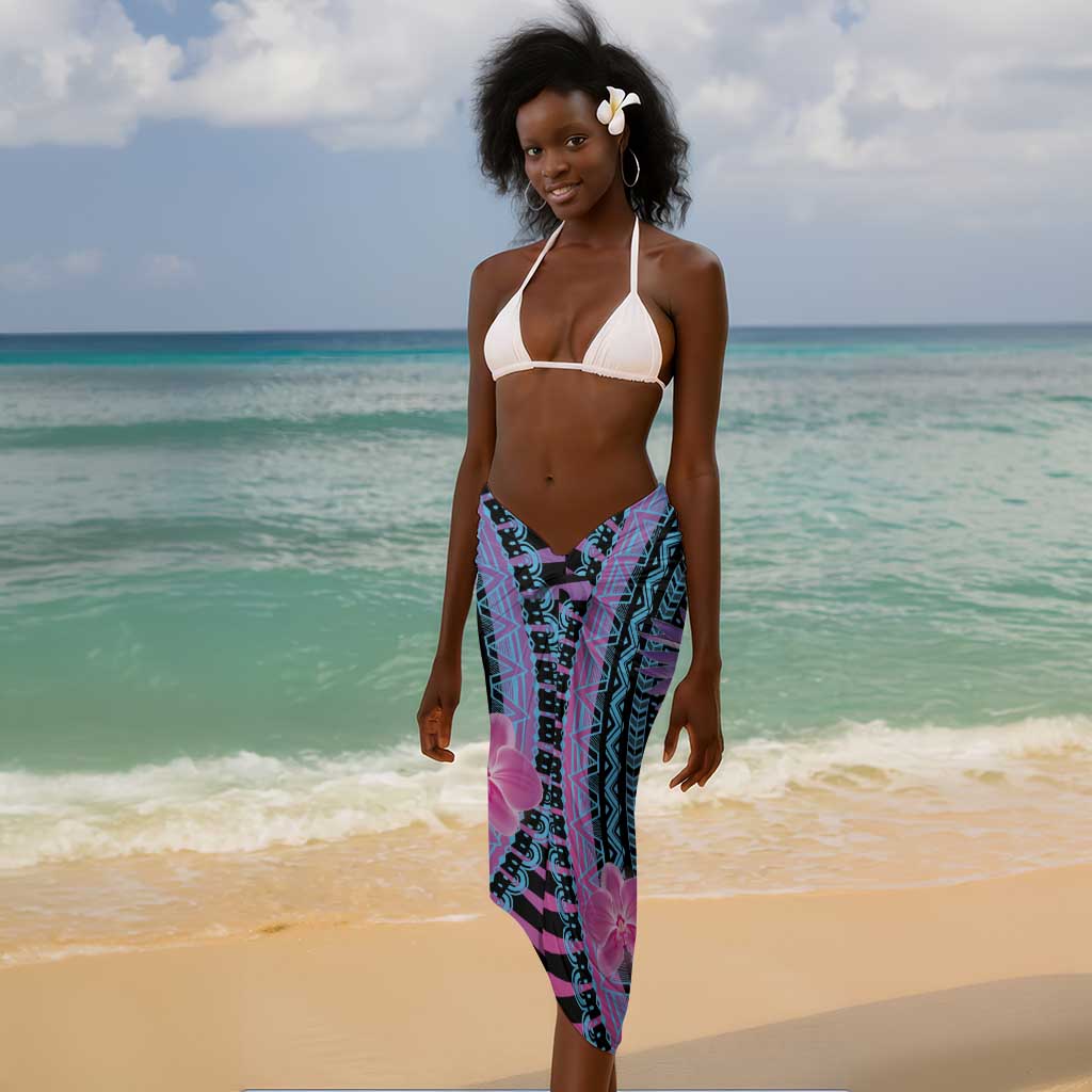 Personalised Kenya Lilac Breasted Roller Sarong Orchid Flower - African Pattern LT15